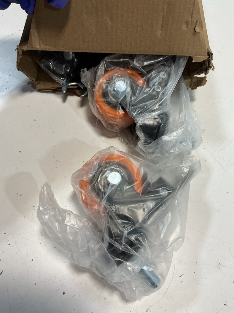 Condition photo showing Good Condition for Caster Wheels Heavy Duty 2 Inch Stem Caster 600Lbs, Threaded Stem Casters 3/8"-16 x 1(Stem Diameter 3/8", Stem Length 1"), Safety Locking Caster Set of 4, Industrial Castor Wheels for Cart,Furniture 3/8"-16x1" 2 inch