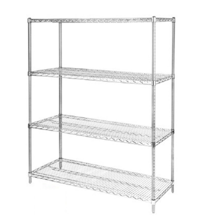 IZEUK 4 Tier Steel Storage Shelves, Adjustable Wire Shelving Unit for Kitchen, Bathroom, or Office O
