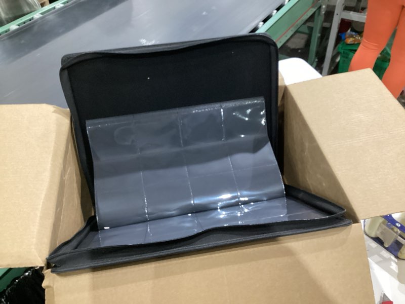 Condition photo showing As Is for 1000+ pockets trading card binder, 16 pockets trading card binder ringless side loading trading card album folder for tcg,mtg,sports cards(bllack-1) 16 pocket 1000+ 5-black