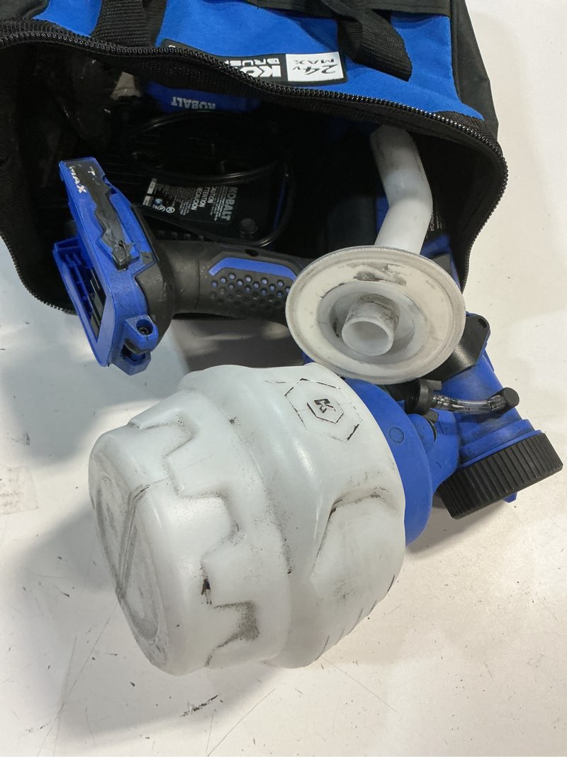 Condition photo showing As Is for 100+ bought last week kobalt cordless battery handheld hvlp paint sprayer (compatible with stains)