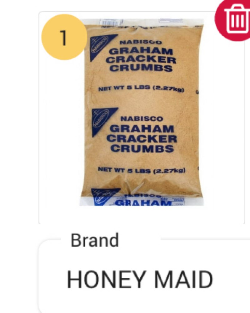 NABISCO GRAHAM CRACKER CRUMBS 1X5 LB (BB: 01/Sep/25)
