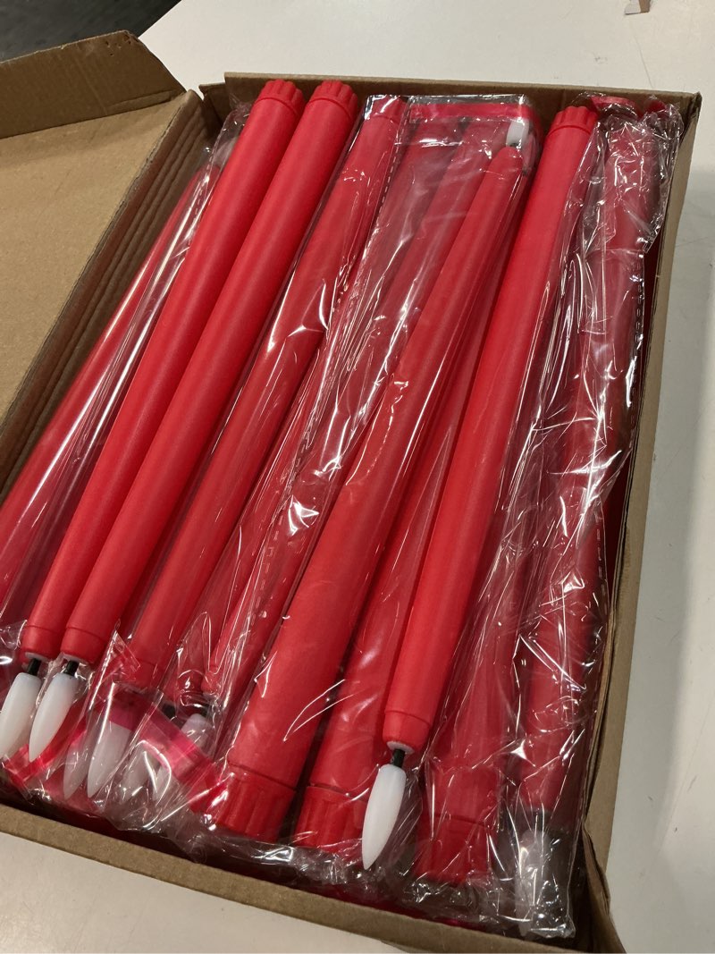 Condition photo showing Good Condition for macarrie 24 packs flameless taper candles battery operated fake 11 inch long candlelight led flameless candlesticks flickering tapered for summer fall wedding(red)