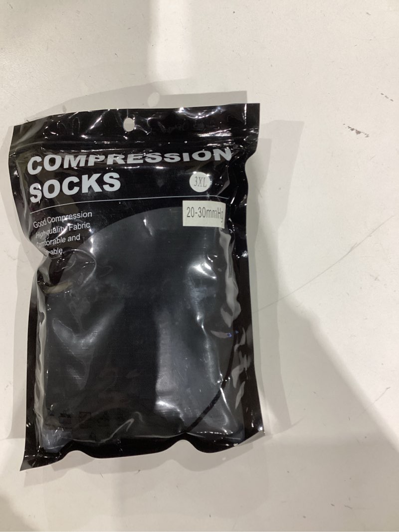 Condition photo showing As Is for Compression Pantyhose for Women & Men, Footless 20-30mmHg Medical Graduated Compression Leggings, Waist High Support Tights, Opaque Stockings for Varicose Veins Edema Post Surgery 3X-Large 1 Pair-black