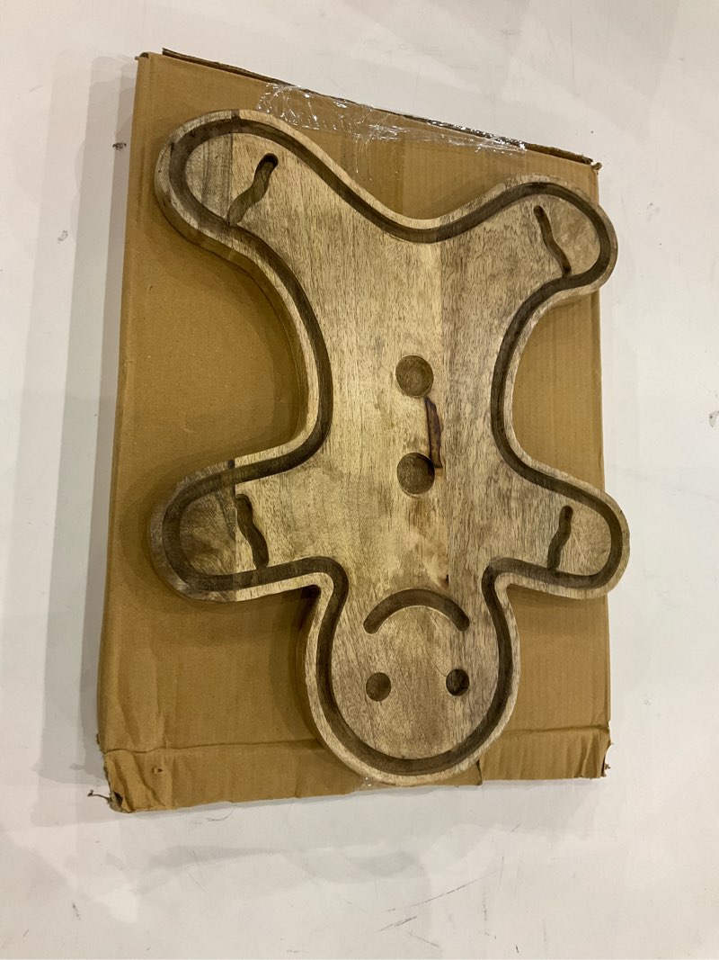 Condition photo showing New/Like New for Mary Square Natural Brown Gingerbread 16.5 x 13.25 Mango Wood Christmas Cheese Cutting Board