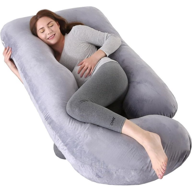pregnancy pillows for sleeping, u shaped full body maternity pillow with removable cover - support
