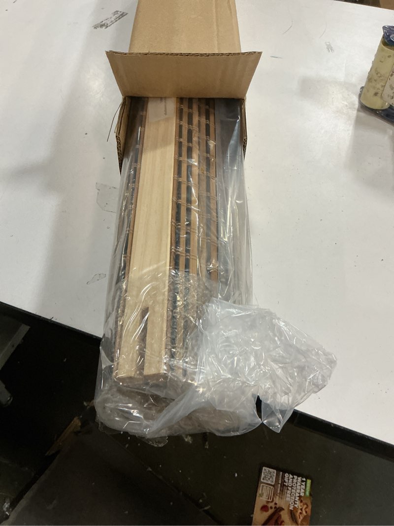 Condition photo showing New/Like New for LazBlinds Cordless Bamboo Roman Shades for Windows, Light Filtering Natural Bamboo Blinds, Easy Lift Cordless Design for Living Room & Bedroom, Fits Interior Windows 20" W x 64" H, Tatami Tatami 20"W x 64"H