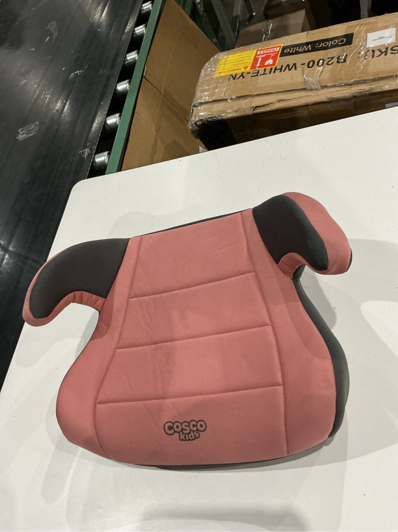 Condition photo showing Good Condition for item needs cleaned cosco kids rise lx toddler booster car seat, cameo rose