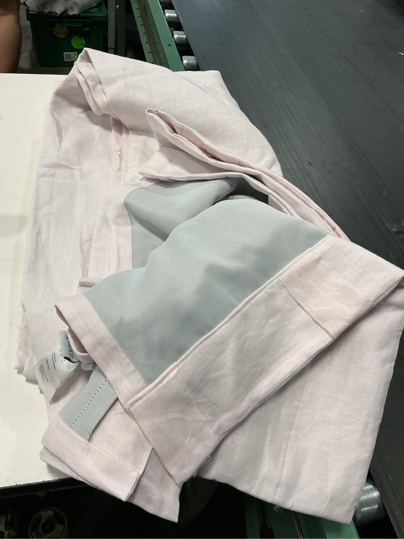 Condition photo showing As Is for european linen room darkening curtain (96 in x 84 in )