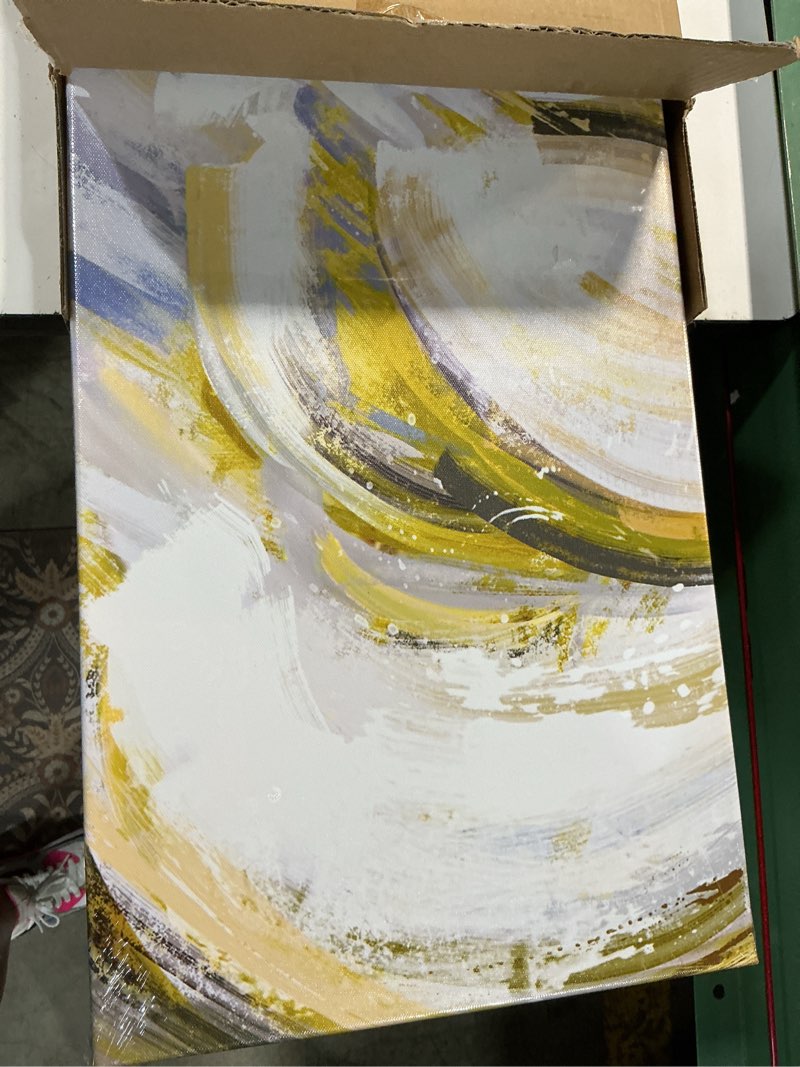 Condition photo showing New/Like New for homeoart yellow flower painting living room wall decor floral picture canvas art prints framed large 4 panels bedroom kitchen decoration 48" wx34 h