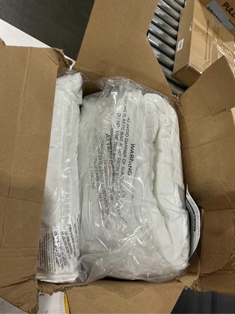 Condition photo showing New/Like New for bedsure california king comforter set - 4 pieces pinch pleat bed set, white boho bedding for all season, 1 soft comforter, 2 pillowcases, 1 decorative pillow california king 01 - white