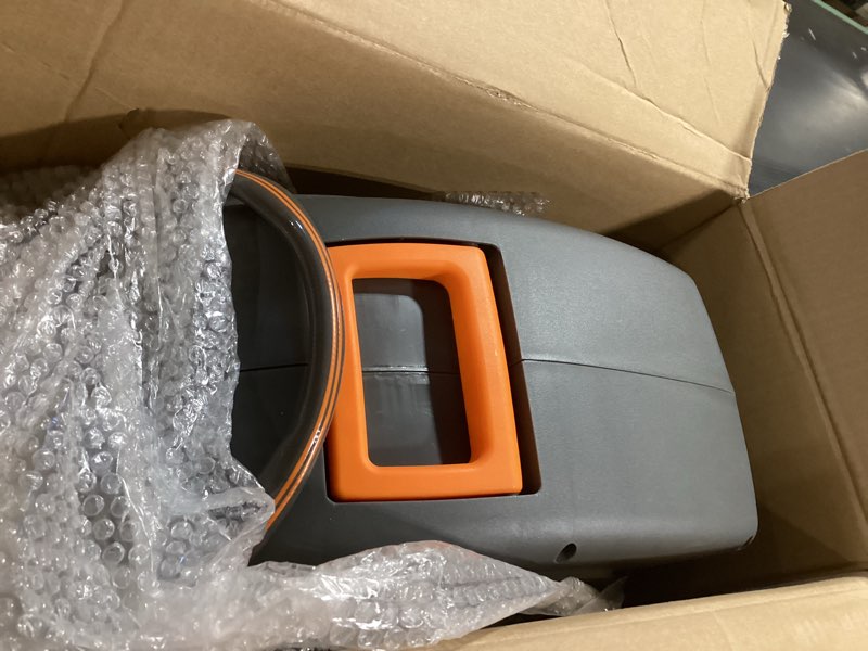 Condition photo showing Good Condition for retractable garden hose reel 100 ft, 1/2" heavy duty garden hose 435 psi burst pressure, wall mounted water hose reel with 10-pattern nozzle, 180° swivel, slow auto rewind & any length lock gray & orange