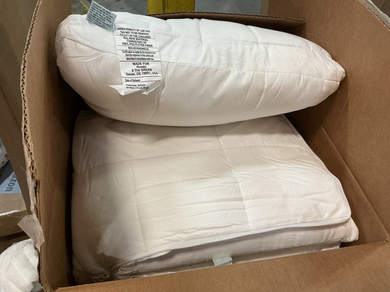 Condition photo showing As Is for nuzzle adjustable pillow for side sleepers, luxury king size bed pillow hotel collection - best adjust height soft firm pillow for back, stomach or side sleepers