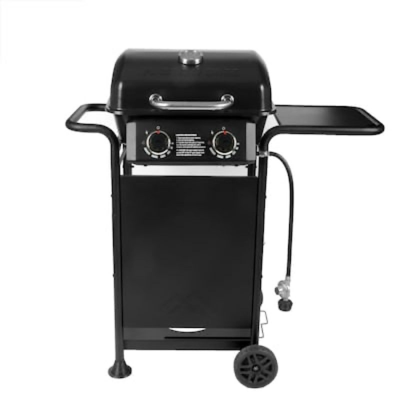 master forge small 425-sq.in black 2 -burner liquid propane gas grill