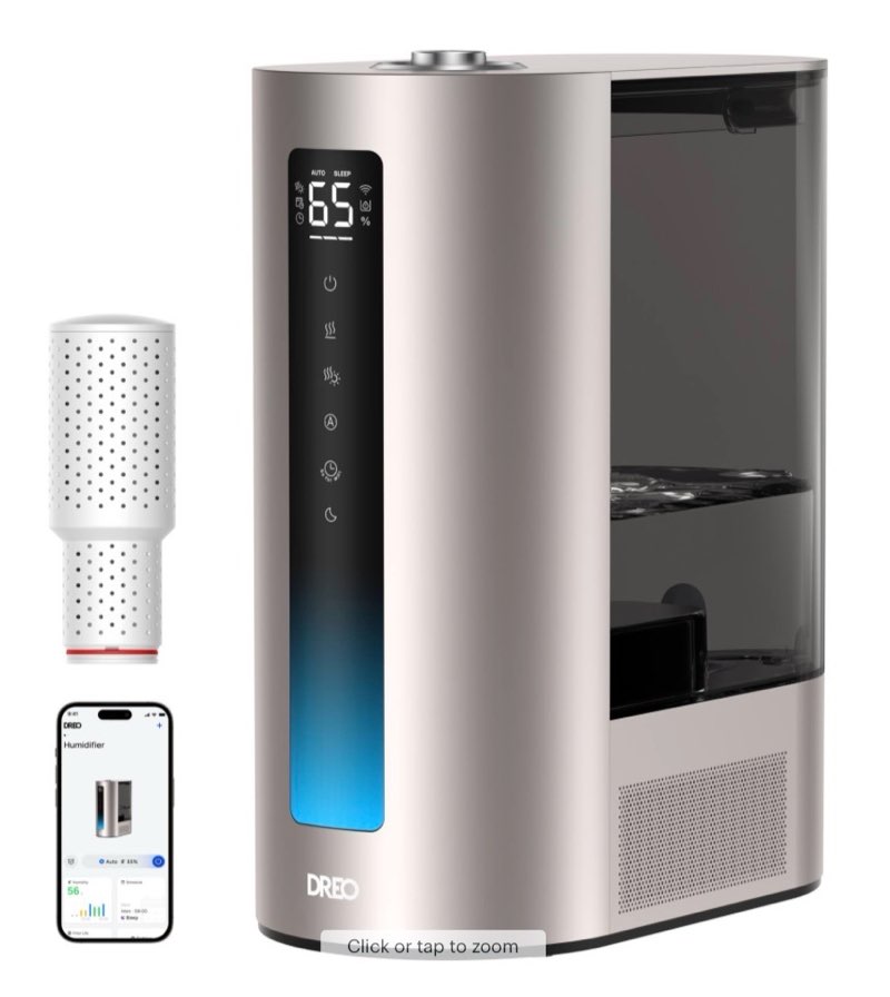 Dreo - 1.6 Gal Smart Ultrasonic Warm & Cool Humidifier with Dual Aroma Pad Tray, HM813S - Champagne