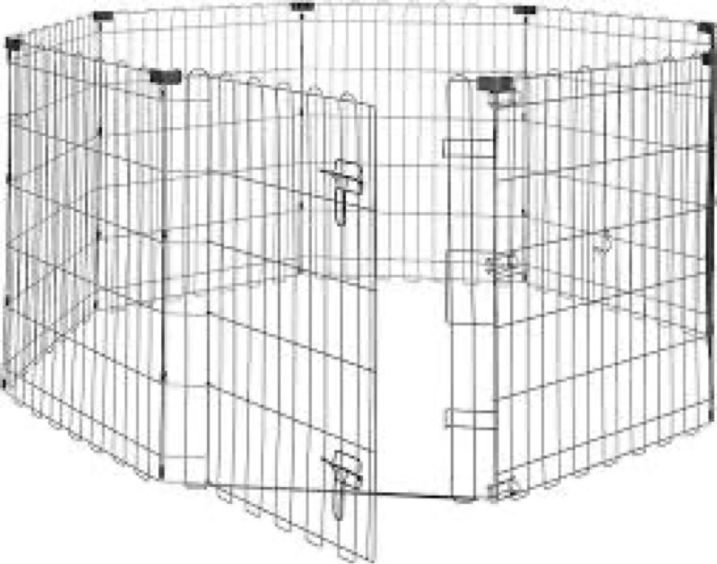 amazonbasics foldable metal pet exercise and playpen, 24