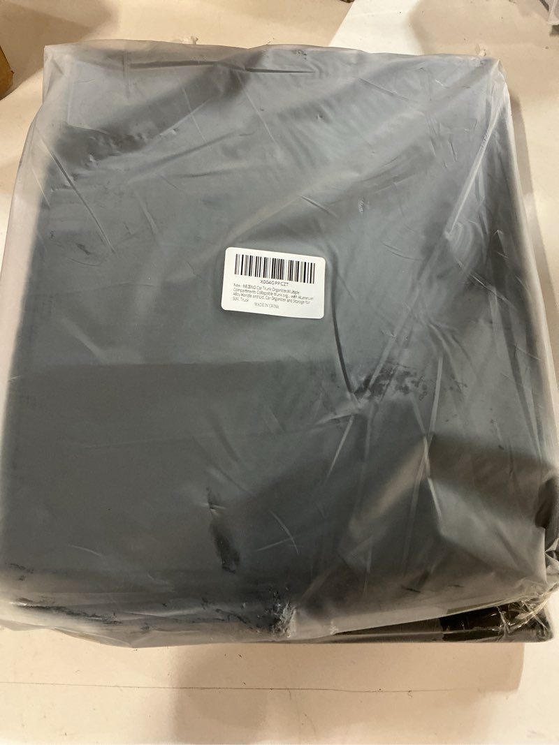 Condition photo showing item condition for Car Trunk Organizer,Multiple Compartments Collapsible trunk organizer with Aluminum Alloy Handle and Lid, Car Organizer and Storage for SUV, Truck