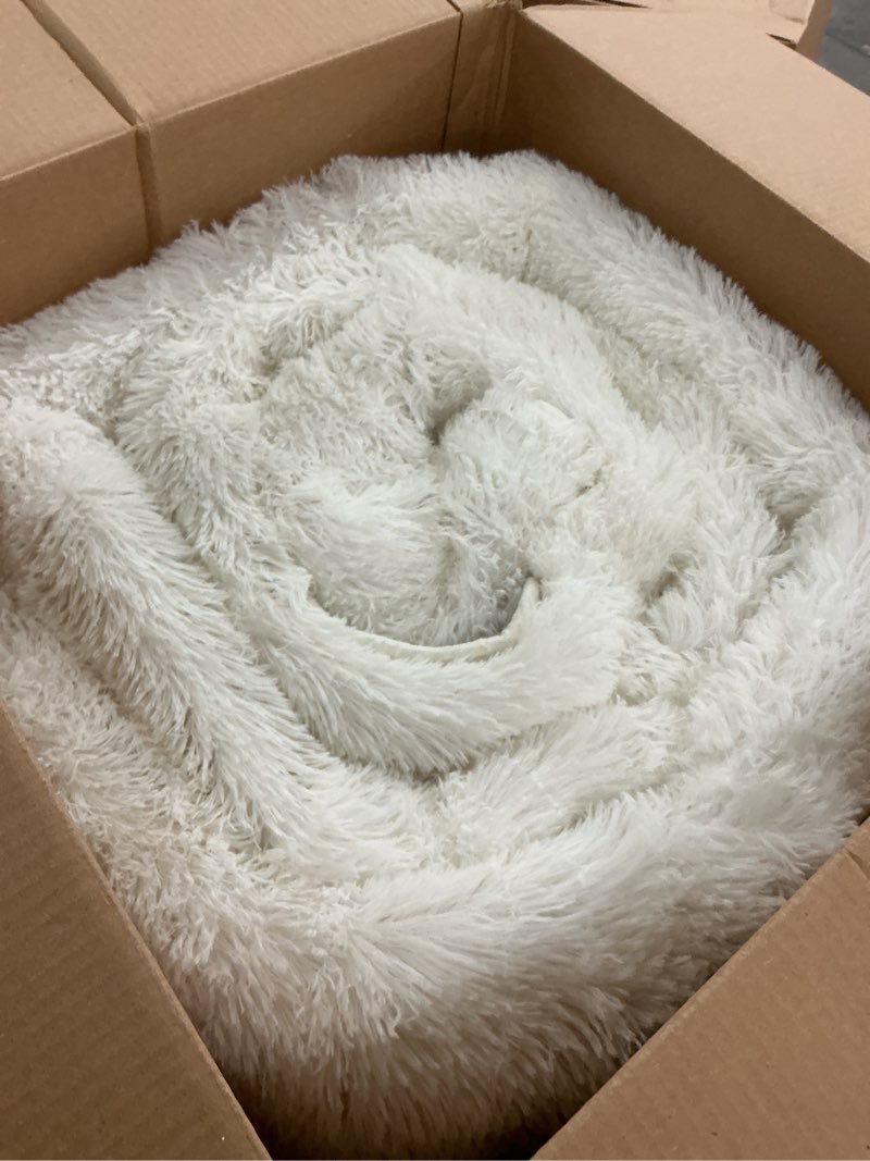 Condition photo showing As Is for benron soft fluffy rugs for living room 9 x 12 cream white, extra large area rug for bedroom dining table office kids nursery room, machine washable 9' x 12' (rectangular) cream white