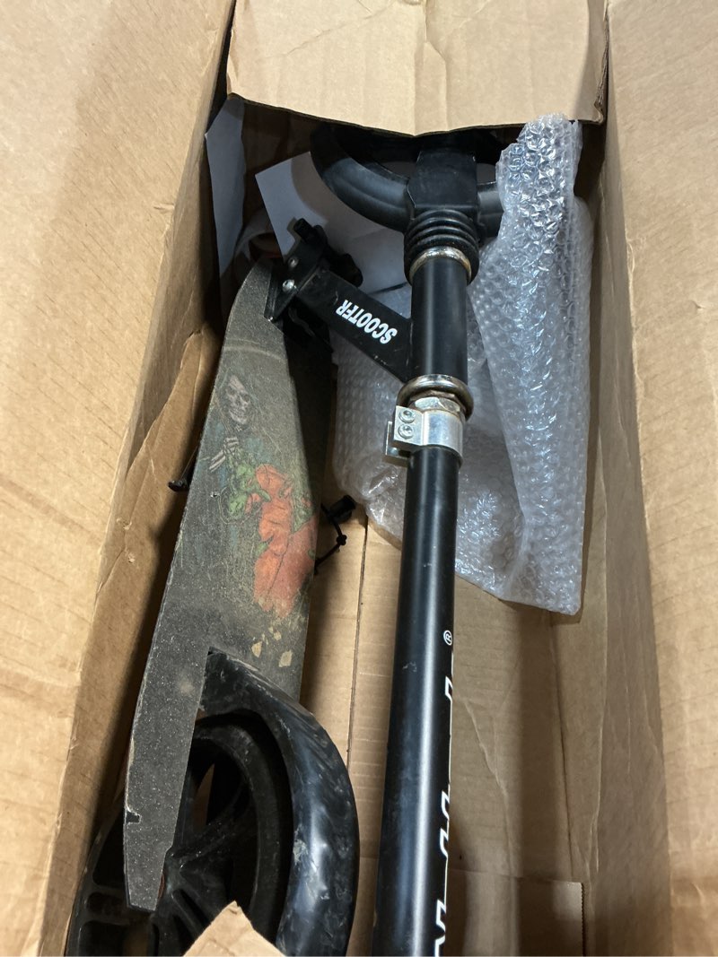 Condition photo showing As Is for nattork kick scooter for kids 6+ years teens adults - 220lb weight capacity, front shock absorber an