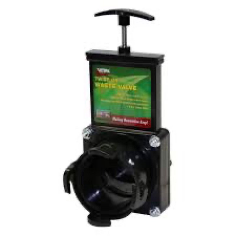 valterra t58 twist-on waste valve, mess-free waste valve for rv's, campers, trailers