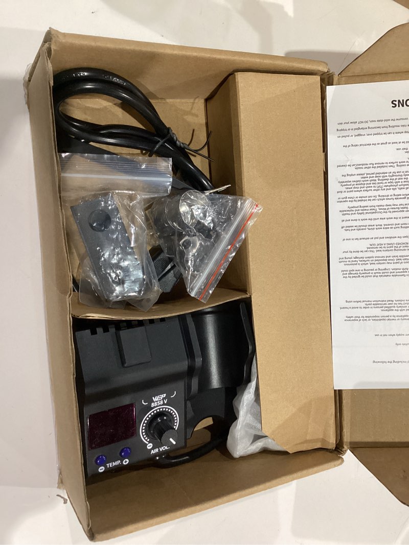 Condition photo showing Good Condition for WEP 8858-V Hot Air Rework Station Kit with Compact Size, Integrated Nozzle Holder, 3 Nozzles, 2 Tweezers, Adjustable Temperature& Air Volume, PID Program, °C/°F Conversion and More