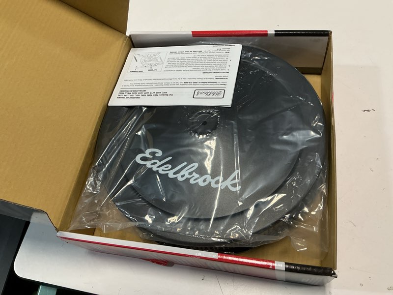 Condition photo showing New/Like New for Edelbrock 1223 Pro-Flo Black Finish 3" Round Air Filter Element with 14" Diameter