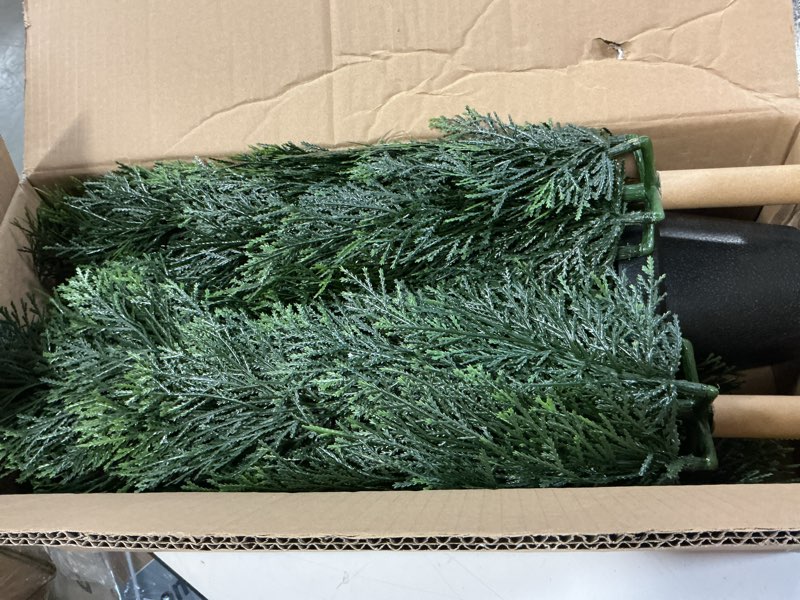 Condition photo showing Good Condition for 3ft artificial topiary cedar trees, artificial outdoor plants uv resistant, realistic fake outdoor plants front porch decor, artificial bushes cypress, set of 2