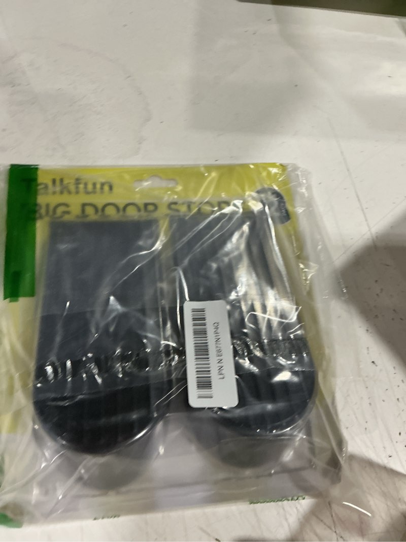 Condition photo showing Good Condition for big door stopper 2 packs, heavy duty wedge rubber door stop works on all floor surfaces, non-scratching doorstops special for home office school heavy door (black, h1.9 x l6.3 x w2.7 inches)