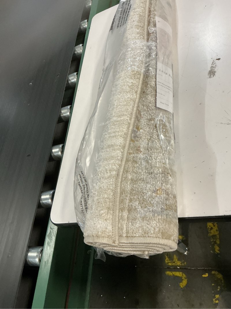 Condition photo showing As Is for safavieh adirondack collection accent rug - 2'6" x 4', champagne & cream, modern ombre design, non shedding & easy to clean, ideal for front door, kitchen, entryway, accent space (adr113w) champagne/cream 2'6" x 4' (rectangular)
