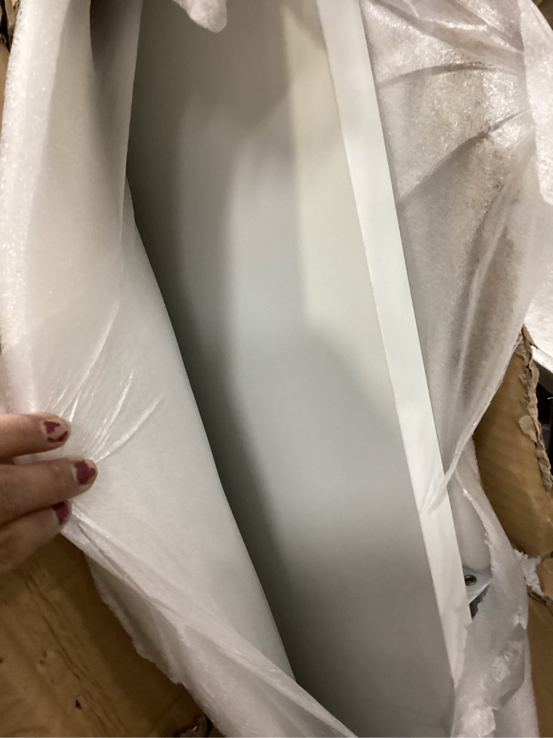 Condition photo showing Good Condition for Wall Mounted Folding Table 47.2”L x 19.7”W, Laundry Folding Table with Heavy Duty Metal Collapsible Shelf Brackets, Wall Mounted Desk Fold Down for Small Spaces, White White 47.2" x 19.7"