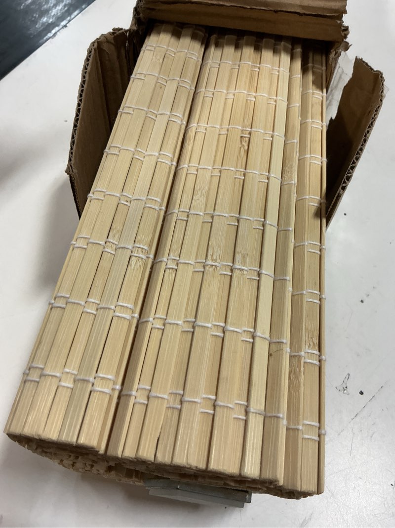 Condition photo showing Good Condition for lazblinds no tools no drill cordless bamboo roman shades, privacy room darkening window treatment, roll up bamboo blinds for window 35'' w x 64'' h, dp-natural dp-natural 35'' w x 64'' h