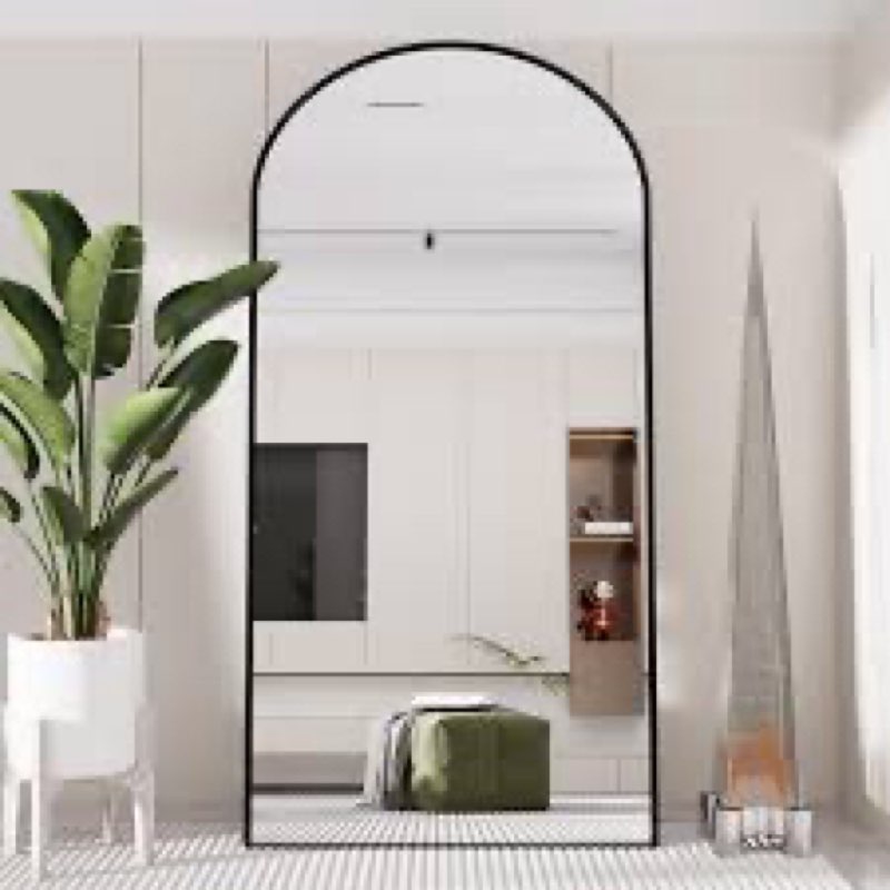 LFT HUIMEI2Y Arched Full Length Mirror, 71"x32" Oversize Full Floor Body Dressing Tempered Mirror wi