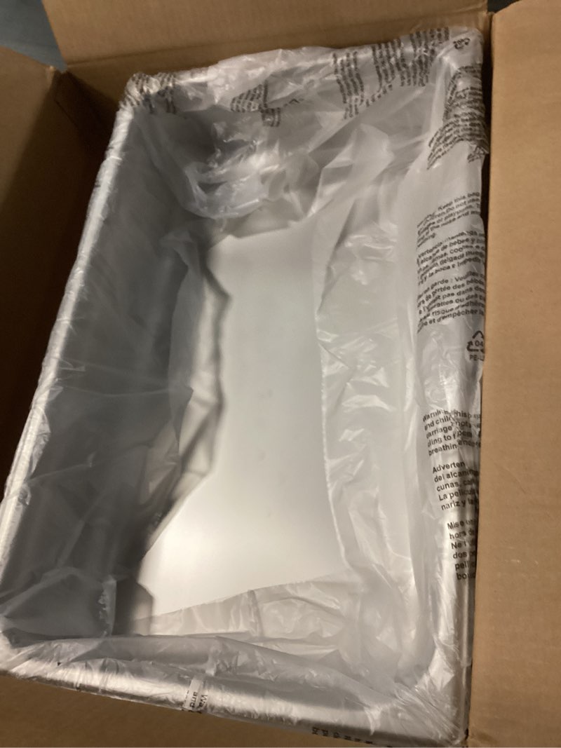 Condition photo showing As Is for winco anti-jamming steam pan, full-size x 4-inch,stainless steel,medium 4" deep steam pan, full-size