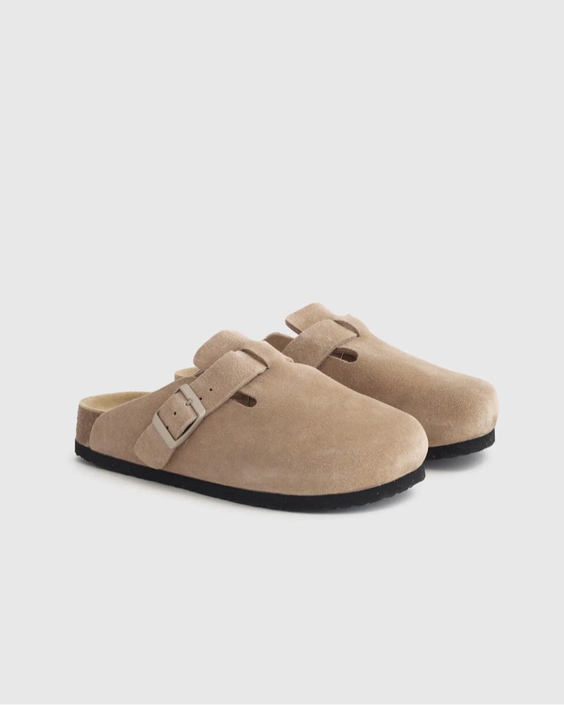 water repellent suede clog mule size 9 dune