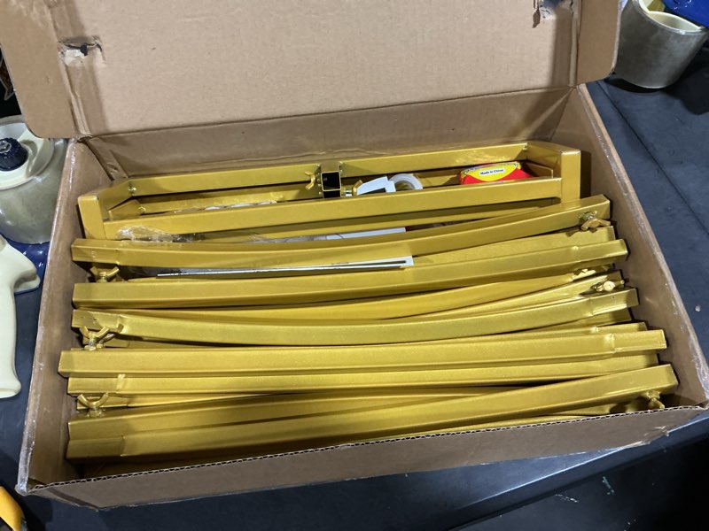 Condition photo showing Good Condition for Fomcet 7.2FT Round Backdrop Stand Gold Metal Circle Balloon Arch Frame Large Wedding Arch Stand for 