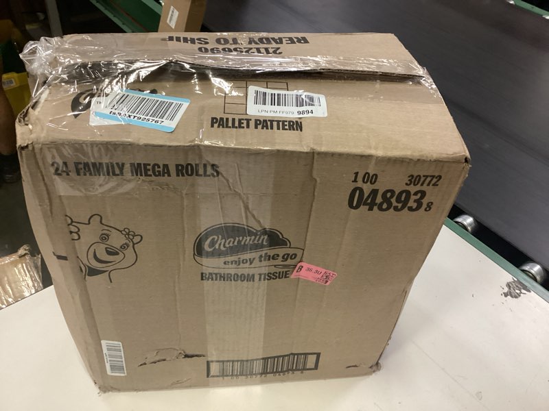 Condition photo showing New/Like New for charmin ultra strong clean touch toilet paper, 24 family mega rolls = 120 regular rolls family mega 24 rolls (275 sheets)