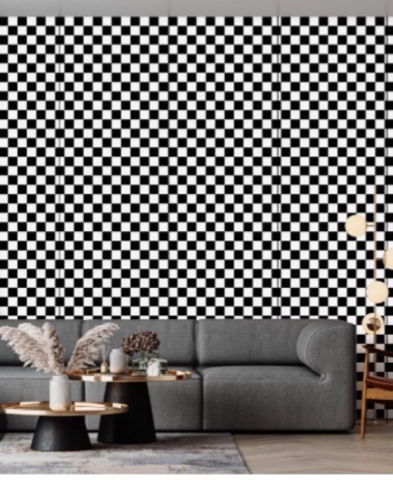 Amiya Black and White Checkered A Set of 17.3” X 1200” Contact Paper Checkerboard Peel and Stick Mos