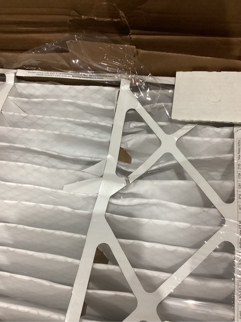Condition photo showing As Is for Honeywell Home 20x25x4 MERV 12, AC Furnace Air Filter, 3 PACK (CF200A1016-3PKAM) (Actual Dimensions: 19.9 x 24.9 x 4.38 in.) Pack of 3