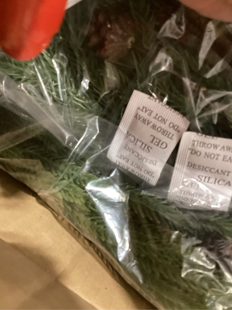 Condition photo showing Good Condition for 9FT Artificial Christmas Norfolk Pine Garland, Real Touch Christmas Garland, Faux Greenery Garland for Mantle Indoor Outdoor Decor