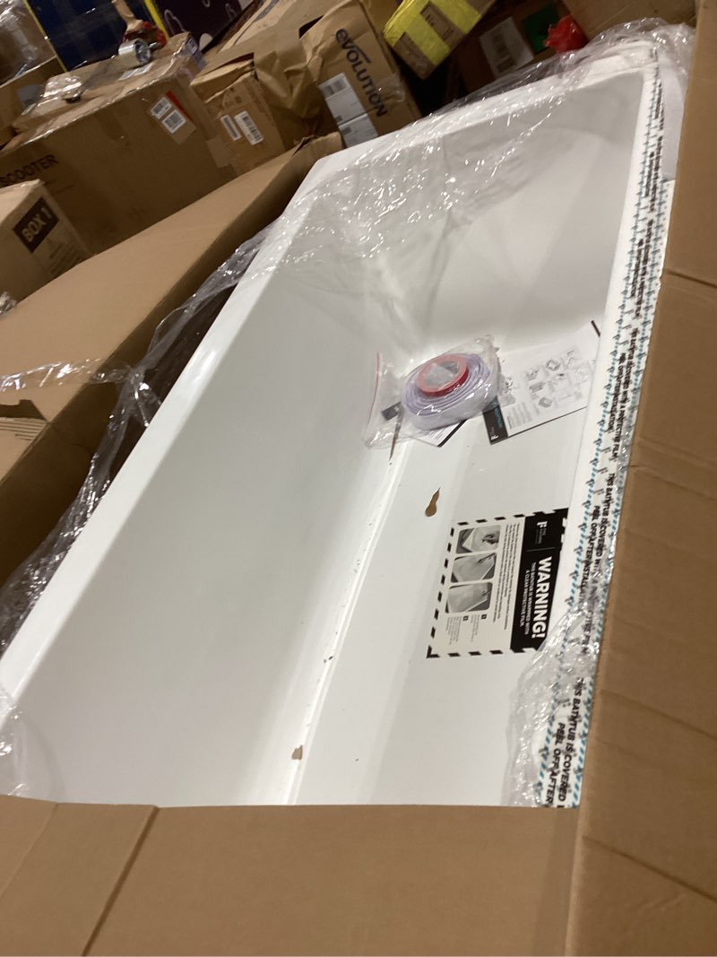 Condition photo showing Good Condition for Fine Fixtures Drop In White Soaking Bathtub, Fiberglass Acrylic Material, 48"L x 32"W x 19"H 48X32