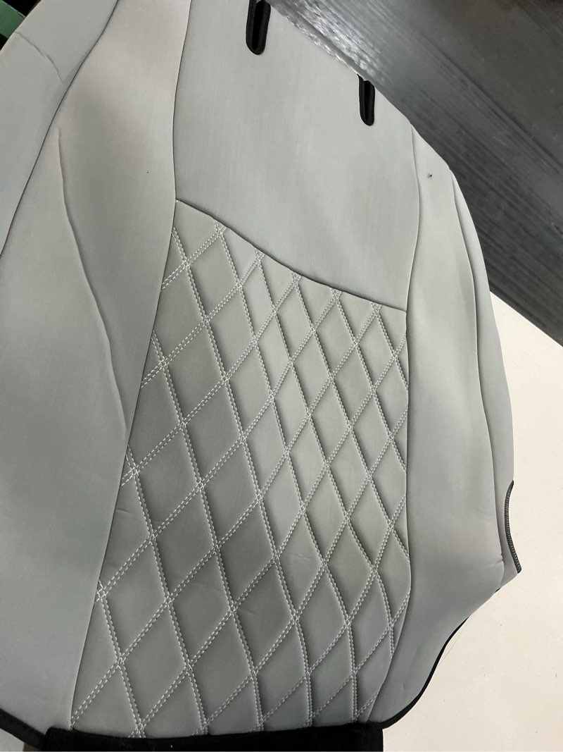 Condition photo showing Good Condition for fh group deluxe faux leather diamond pattern front set car seat cushions (solid gray) with gift - universal fit for cars, trucks, & suvs  ( of 5