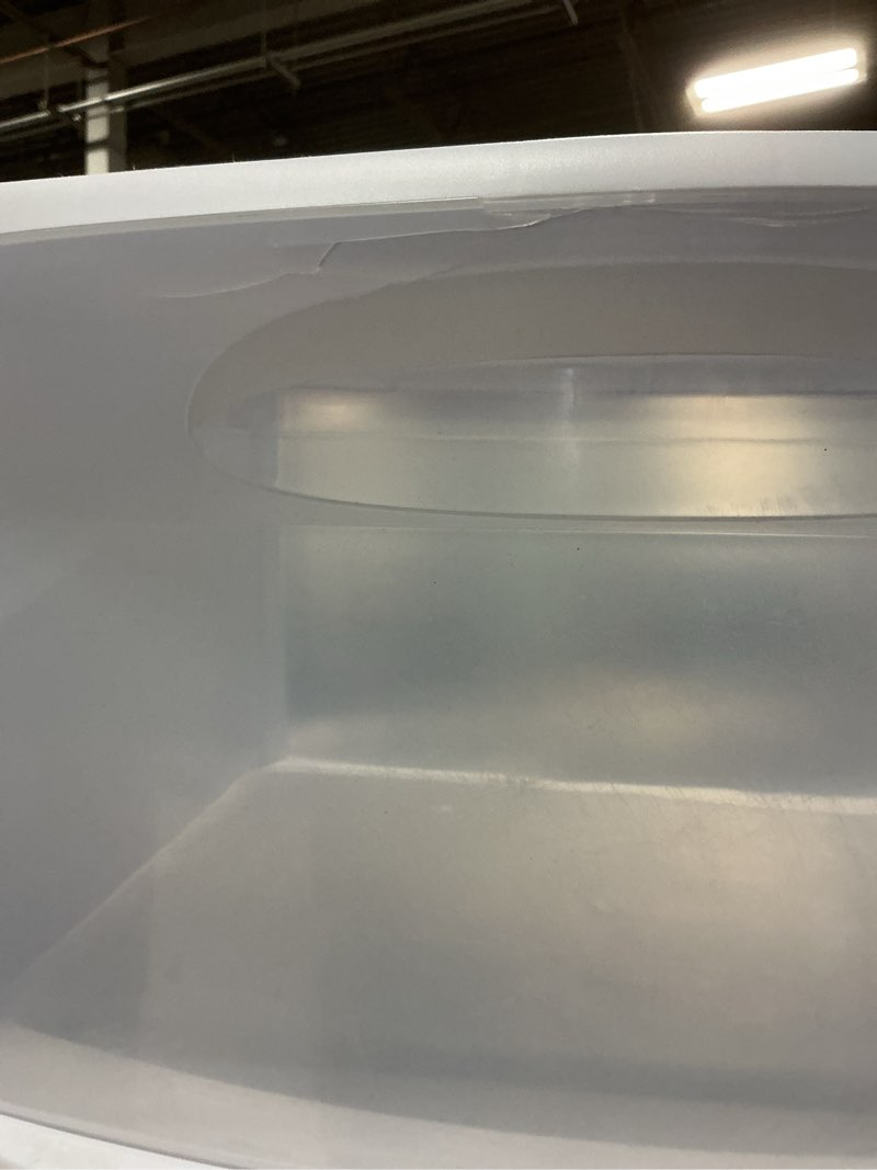 Condition photo showing As Is for sterilite three drawer wide cart with clear drawers