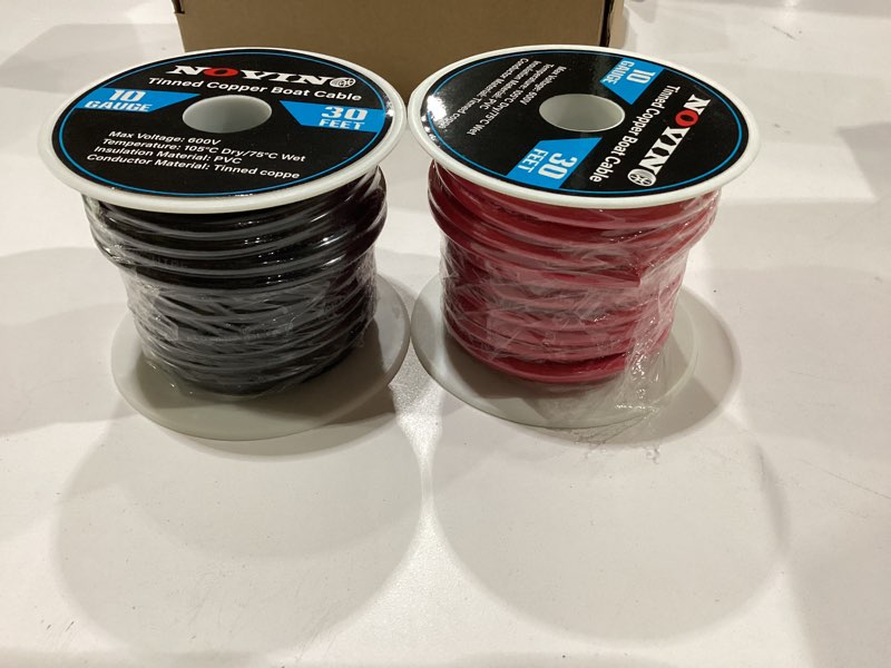 Condition photo showing New/Like New for 10 gauge marine wire 10 awg marine grade wire include 10 gauge 30ft red & 30ft black,10awg tinned copper boat electrical cable for automotive boat speakers lighting solar outdoor rv camper trailer 10 gauge 30 ft