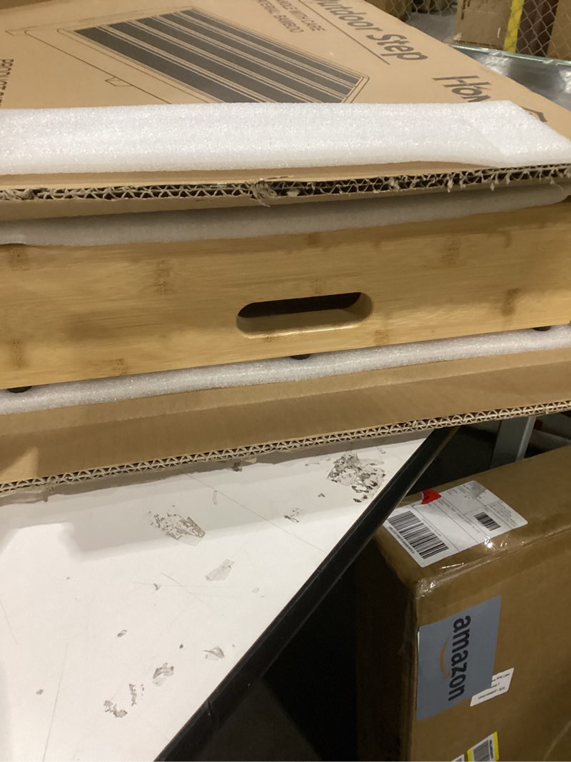 Condition photo showing New/Like New for Homerays One Step Stool for Elderly,Bamboo High Riser Step Stool for Bed with Fluorescent Function No Assembly Required - 550 Lbs Wooden Mobility Stepping Stool for Bedside,Bathroom,Garden Bamboo 3.5" High