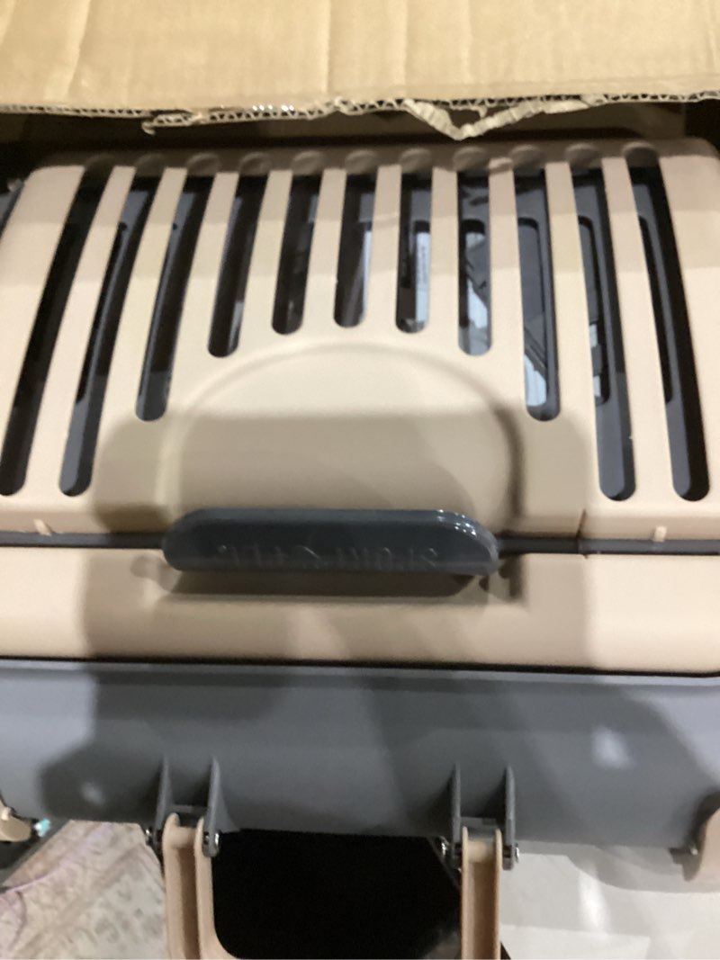 Condition photo showing Good Condition for SportPet Designs Foldable Travel Cat Carrier - Front Door Plastic Collapsible Carrier, Gray and Tan, Medium (Pack of 1) Medium Cat Carrier