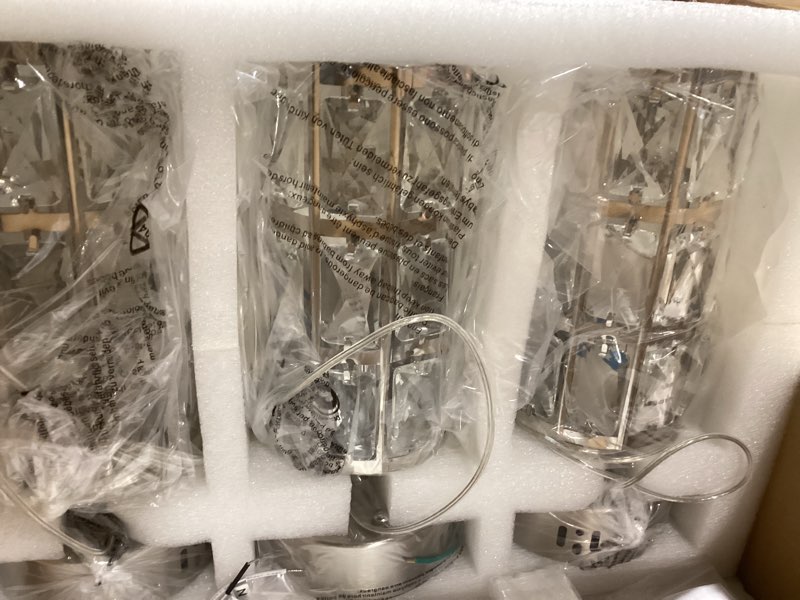 Condition photo showing New/Like New for 3 Pack Modern Crystal Pendant Lights for Kitchen Island LED Dimmable Glam Pendant Lighting Chandelier for Dining Room Hallway Corner Lamp Nickel Nickel 1 Light (3-Pack)