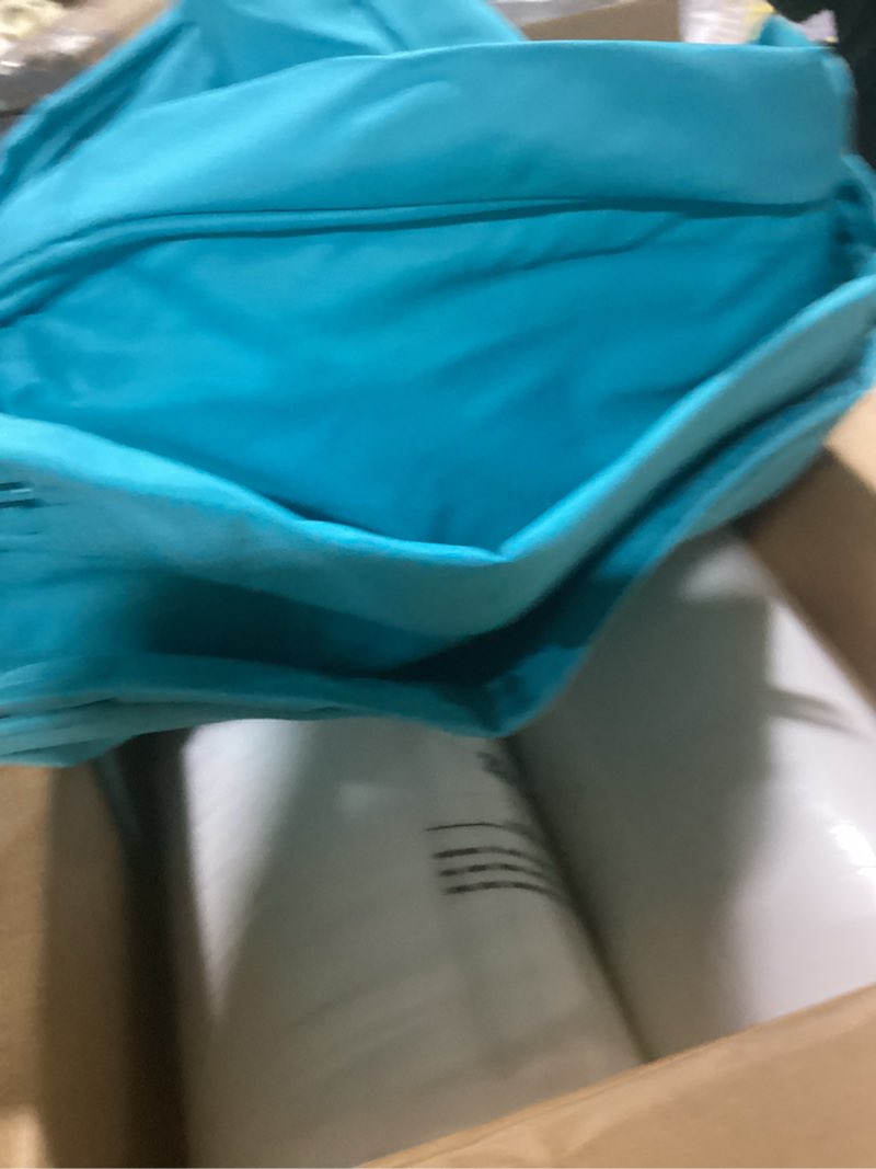 Condition photo showing Good Condition for summsun outdoor chair cushions set of 4: waterproof & color fastness seat cushion for patio furniture - 22 x 22 x 3 inch chair pads with ties and hidden zipper - patio chair cushion replacement, teal 22x22x3 inch | 4 pack teal