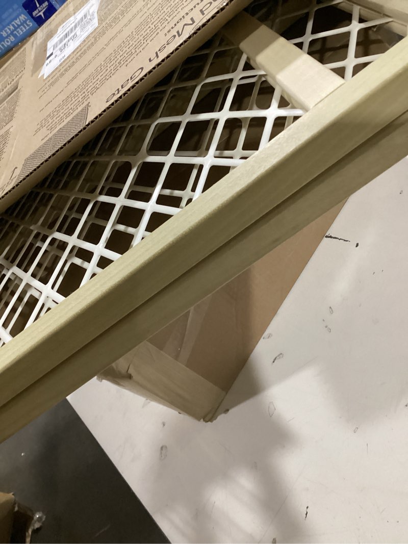 Condition photo showing Good Condition for toddleroo by north states - diamond mesh wooden baby gate: pressure mounted baby gate for doorways - adjustable 26.5 to 42 inches wide - 23 inches tall