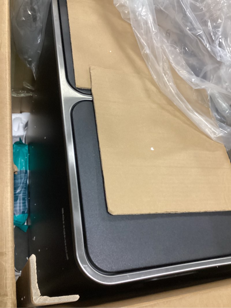 Condition photo showing New/Like New for SONGMICS Trash Can, 2 x 8 Gallon (2 x 30 L) Garbage Can for Kitchen, with 15 Trash Bags, 2 Compartments, Plastic Inner Buckets and Hinged Lids, Airtight, Greenish-Gray ULTB60GS02