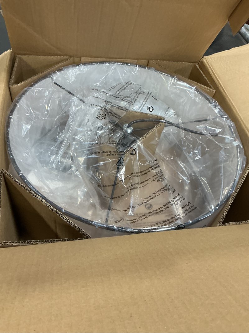 Condition photo showing New/Like New for VONLUCE Semi Flush Mount Ceiling Light, 18" Ceiling Light Fixture with Diffused Shaped, Modern Light Fixture for Bedroom Living Room Entryway Hallway, White Shade & Black Finish Black 18"