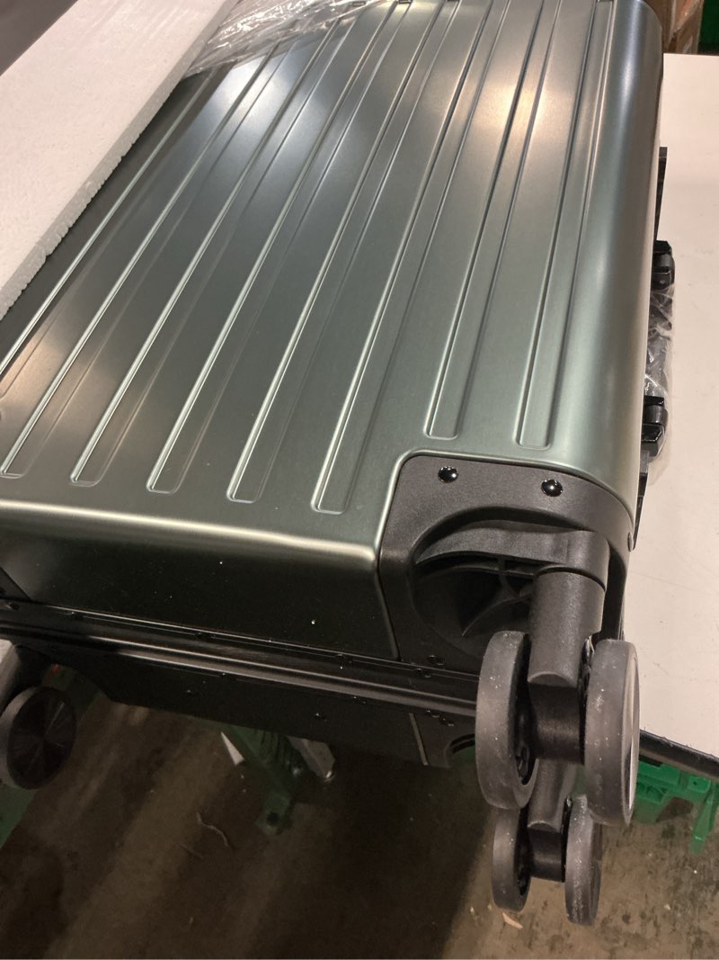 Condition photo showing As Is for TOWINE Travel Suitcases with Wheels All-Magnesium Aluminum Alloy Trolley Case All Metal Suitcase Caster Suitcase Boarding Case Simple Portable Suitcase for Outdoor Travel (Color : C, Size : 28in) 28in C